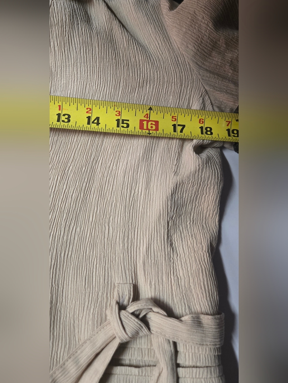 Bagatelle Beige Blazer with Belted Waist - Picture 7 of 10